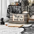 thumbnail image 3 of Halloween Pillows,Halloween Pillow Covers,Trick or Treat Bat Striped Pillows Decorative Outdoor Halloween Throw Pillows,Lumbar Watercolor Cushion Cover 12x20 Inch(2023-2-12), 3 of 6