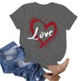 thumbnail image 5 of felwors Valentines Shirts for Women: Cute Love Heart Shirt Valentine T Shirt Red Short Sleeve Casual Hearts Tops(Dark Gray, XXXL), 5 of 6