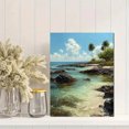 thumbnail image 2 of Tropical Beach Landscape Oil Painting Canvas Print, Coastal Decor for Living Room, Bedroom, Office, Vacation Home, Beach House, 2 of 8