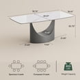 thumbnail image 6 of POVISON 79" Modern Dining Table for 6-8, Rectangular White Matte Sintered Stone Dining Table with Dark Gray Carbon Steel Legs, 6 of 10