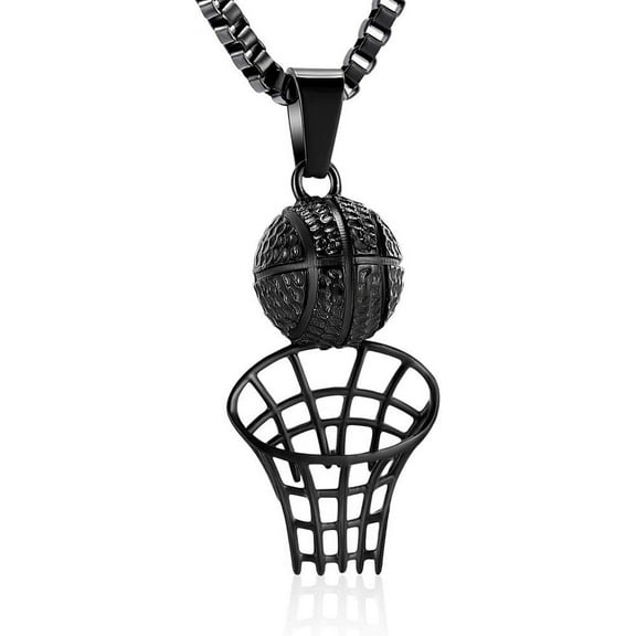 Cremation Jewelry for Ashes Stainless Steel Silver Color Basketball Hoop & Basketball Pendant Memorial Urn Necklace for Men Women