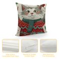 Pingxixi Christmas cat Throw Pillow Cover Cartoon Cute Orange Linen