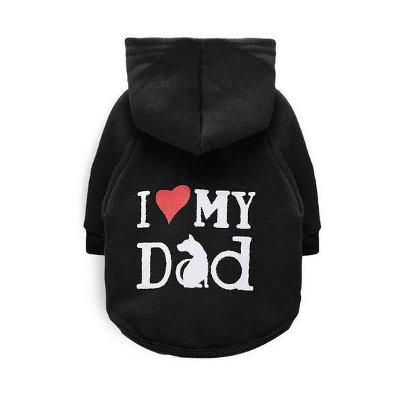 DizeyBoyo Lovely I Love My Daddy Mommy Small Dog Puppy Pet Cotton Clothes Small Dog Sweater with Hood
