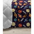thumbnail image 3 of Space Down Alternative Comforter, Outer Space Elements Rockets UFO and Crafts Stars Heavenly Bodies Funny Alien Cartoon, Microfiber Quilt for All Season, 5 Sizes, Multicolor, by Ambesonne, 3 of 3