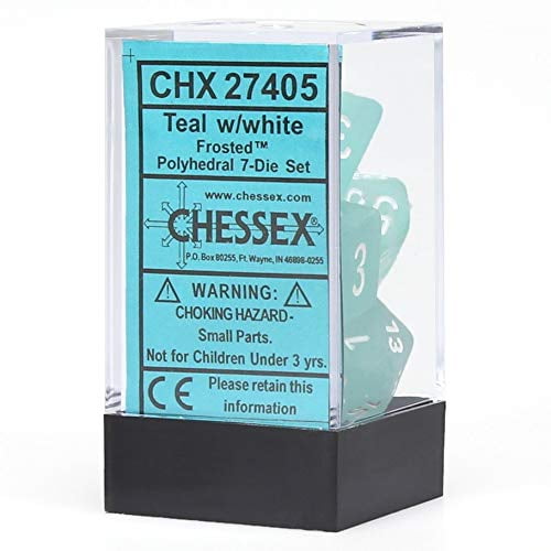 Chessex CHX27405 Dice-Frosted Teal/White Set