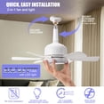 thumbnail image 2 of Modern 6-Blade White Socket Ceiling Fan with LED Light, 3-Speed Remote Control,E26 Base Tool-Free Install, 18.11 inches Diameter, Quiet DC, 2 of 8
