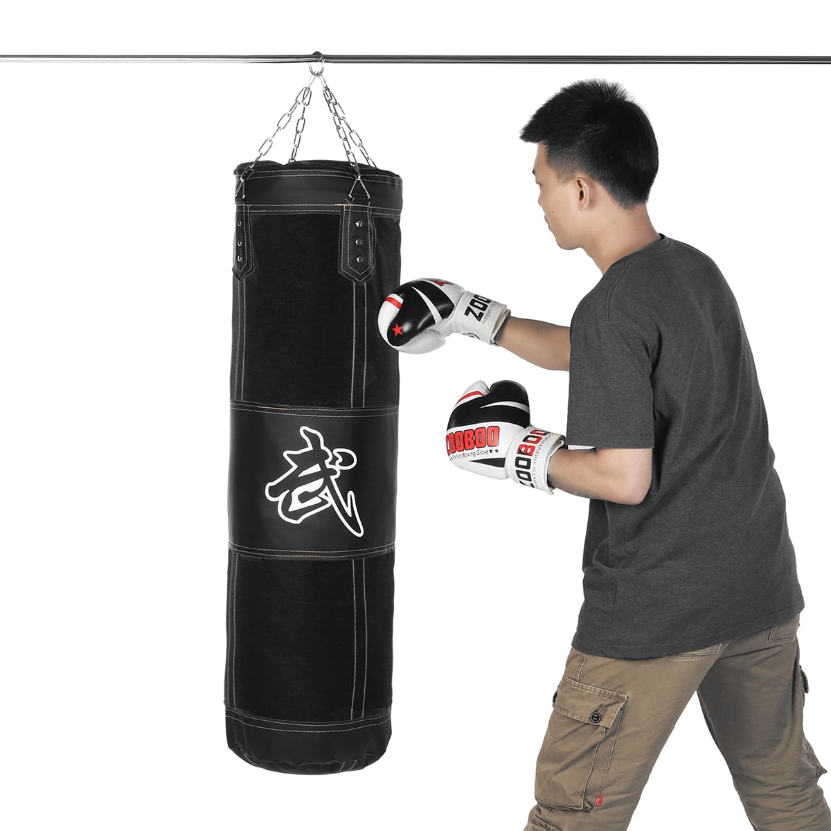 Punch Bag Boxing REAL BLACK LEATHER MMA Heavy Training Martial Arts 3FT Unfilled 