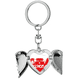 thumbnail image 1 of Llavero de alas de ángel en forma de corazón Unbranded Rojo silueta histórica, 1 of 3