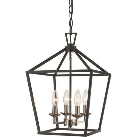 Pendants 4 Light Fixture With Polished Chrome And Black Finish Metal E12 12 240 Watts Pendants 4 Light Fixture With Polished Chrome And Black Finish Metal E12 12 240 Watts