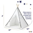 thumbnail image 5 of Play22USA Teepee Tent For Kids With Mat, Kids Teepee Play Tent, Natural Cotton Canvas Teepee With Wood Poles And Carry Case, Kids Foldable Play Tents For Girls Boys, Indoor Outdoor Kids Playhouse Tent, 5 of 10