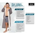 thumbnail image 5 of Ross Michaels Mens Robe Big & Tall with Hood - Long Plush Sherpa Lined Fleece Bathrobe (Gray, XX-Large), 5 of 6