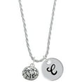 thumbnail image 1 of Delight Jewelry Silvertone Volleyball - ''Spike It'' Silvertone Script Initial Disc - C - Charm Necklace, 20"+3", 1 of 4