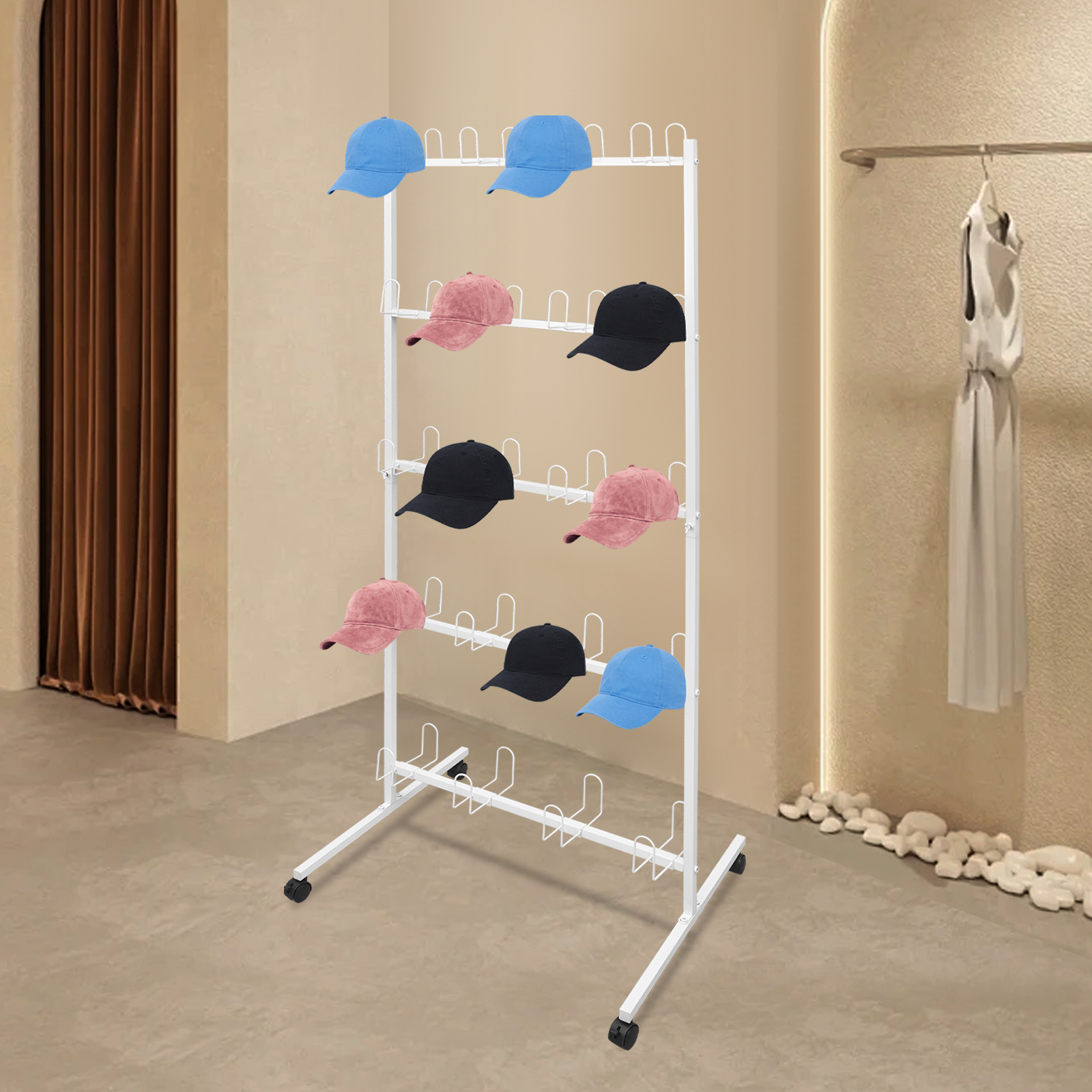 5-Tier Boxing Gloves Drying Rack Boxing Glove Storage Stand with Universal Wheels for For Boxing Gyms, Homes