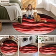 thumbnail image 5 of Round Rugs 6Ft, Red Ombre Round Area Rug Washable Indoor Throw Carpet, Modern Moire Abstract Art Luxury Soft Non Slip Circle Rug for Office Cabinet Home Decor Aesthetic, 5 of 8