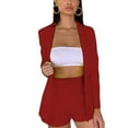 thumbnail image 3 of Womens 3-piece Set Slim Fit Blazer With Pants And Belt, 3 of 4