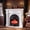 White+Black Cage, variant on 45" Electric Fireplace with Mantel, Solid Wood Electric Fireplace TV Stand with Roman Column, Electric Fireplace Heater with 30'' Bronze Birdcage Insert for Living Room, Bedroom, White