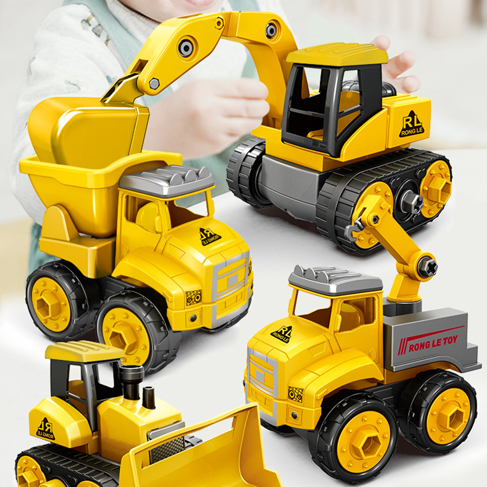 Pnellth Engineering Toy Detachable Assembly Easily Plastic Construction Vehicles Toy for Kids - image 3 of 8