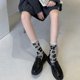 thumbnail image 4 of Novelty Cotton Socks Vintage Casual Crew Socks Multi-pattern Long Cycling Socks Warm Sport Sock Gift for Teen Girl Women Vertical stripes, 4 of 4