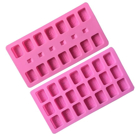 

JULYING 2pcs/set Chinese Mahjong Silicone Fondant Cake Mold Sugarcraft Chocolate Decorating Baking Mould DIY Tool