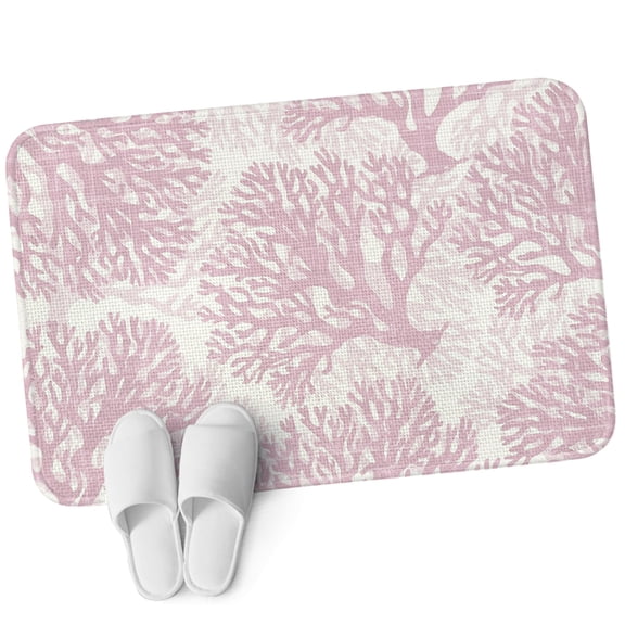 Area Rug for Bedroom, Pink Coral Absorbent Non Slip Washable Rug, Coastal Summer Ocean Nautical Sea Low Profile Living Room Carpet Runner for Coffee Table, Home Office Decor, 47x63 In