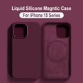 thumbnail image 2 of Fundas de carga inalámbrica Magsafe para iPhone 15 11 14 13 12 Pro Max Plus, funda magnética de silicona líquida suave, accesorios para teléfono, 2 of 5