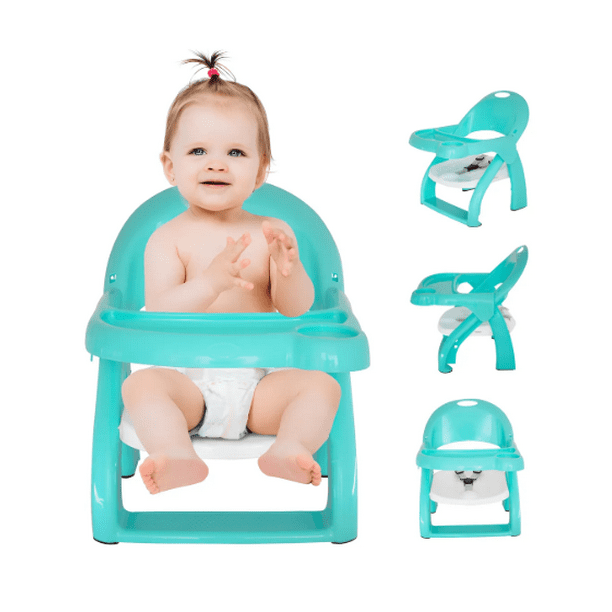 Xtellar Silla Periquera Baja Bebé Portátil Asiento Con Charola Color Verde Claro Silla Baja
