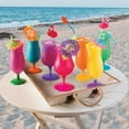 thumbnail image 2 of Fun Express 12 Pieces Plastic Tropical Hurricane Glasses, Holds 16 oz, BPA Free Plastic, Beach Party Supplies, Multi-Color, 2 of 7