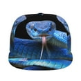 thumbnail image 2 of Haiem Blue Viper Snake Classic Snapback Cap Flat Bill Hat Baseball Cap Adjustable Size Cotton Dad Hat, 2 of 9