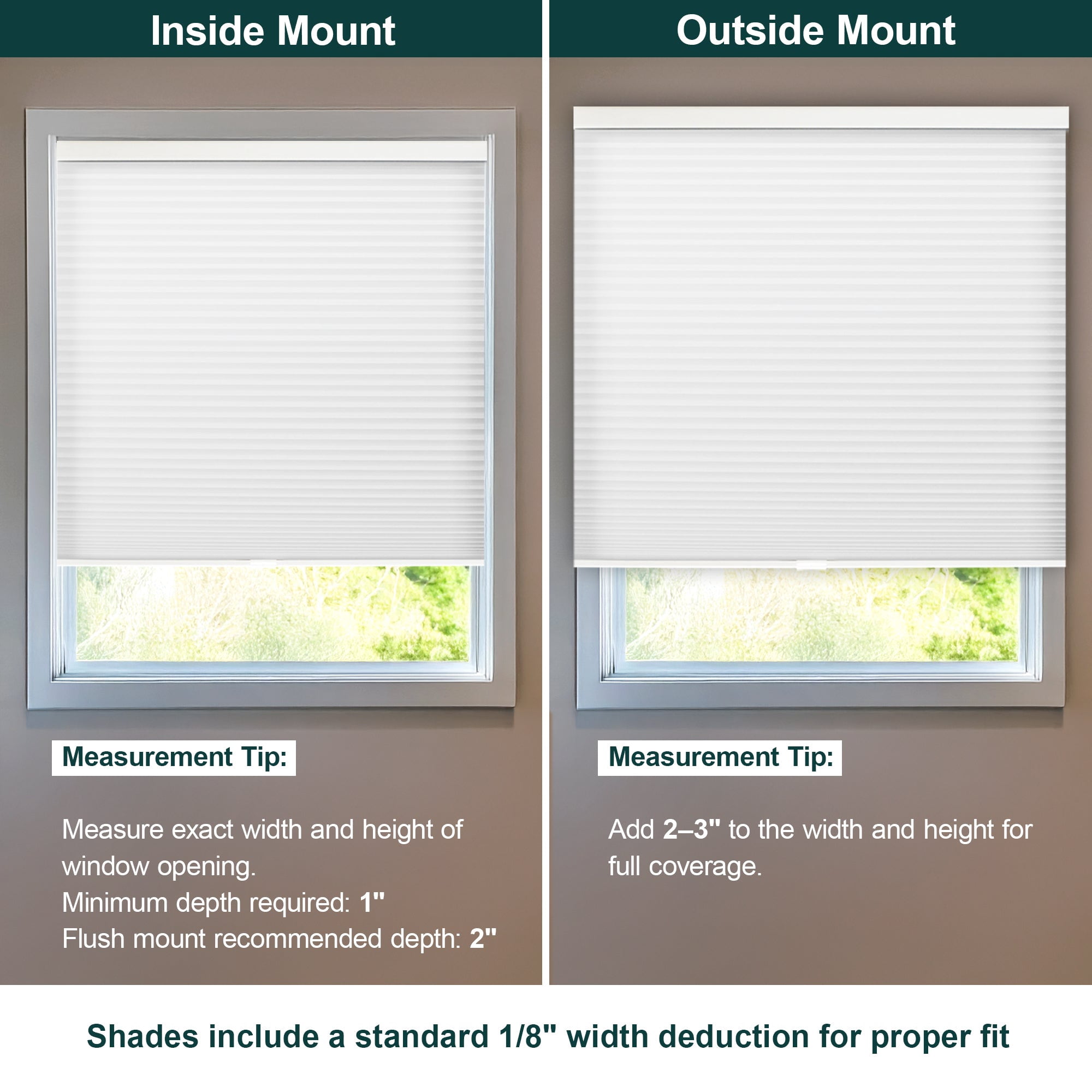 Chicology Light Filtering Cellular Shade, Morning Mist, 48"W X 64"H