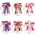 thumbnail image 3 of Baywell 8pcs Patriotic Wreath Bow Burlap American Stripes Stars Large Tree Topper Bow Gift Bows for 4th of July Memorial Day President's Day Independence Day, 3 of 6