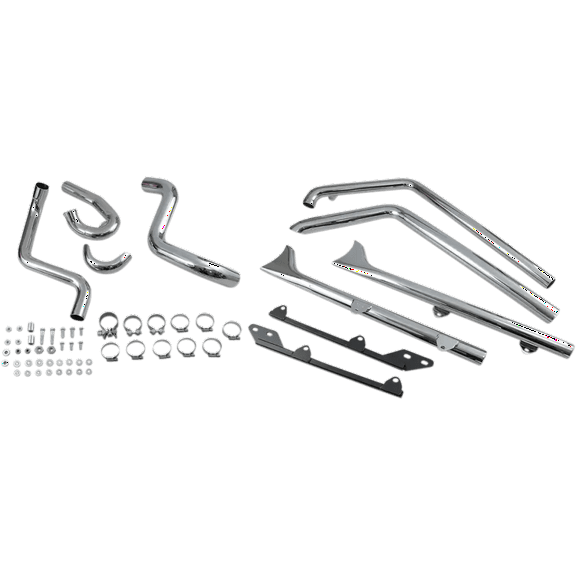 Bassani True-Duals w/Fishtail Mufflers 30" Chrome w/o Baffles (1S26E-30)