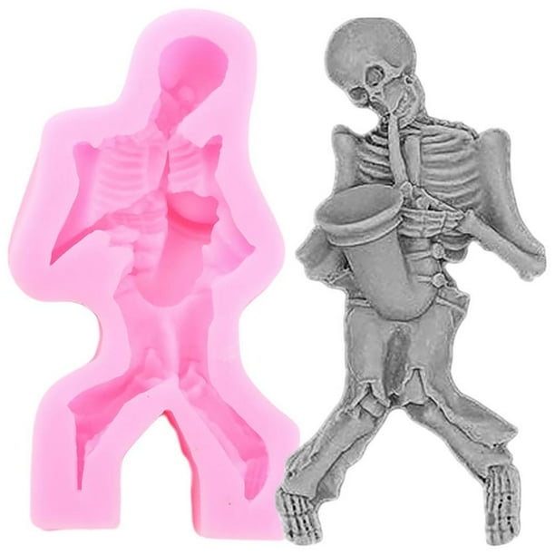 Silicona Para Pastel De Halloween, Molde De Esqueleto 3D, Molde Para Hornear Para Pasteles Diy, Galletas, Chocolates seitruly HA040463-02