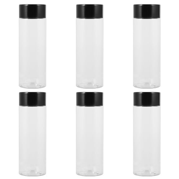 Monyance Simple Water Bottles Reusable 500ml Clear Plastic Bottles with Tamper-Evident Lids - Pack of 6(8.27X2.28X2.28Inches)