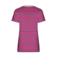 thumbnail image 4 of Yuzhih Summer Tops for Women 2024 V Neck Short Sleeve Stripe Printed Tshirts Casual Baggy Comfy Basic Shirts, 4 of 6