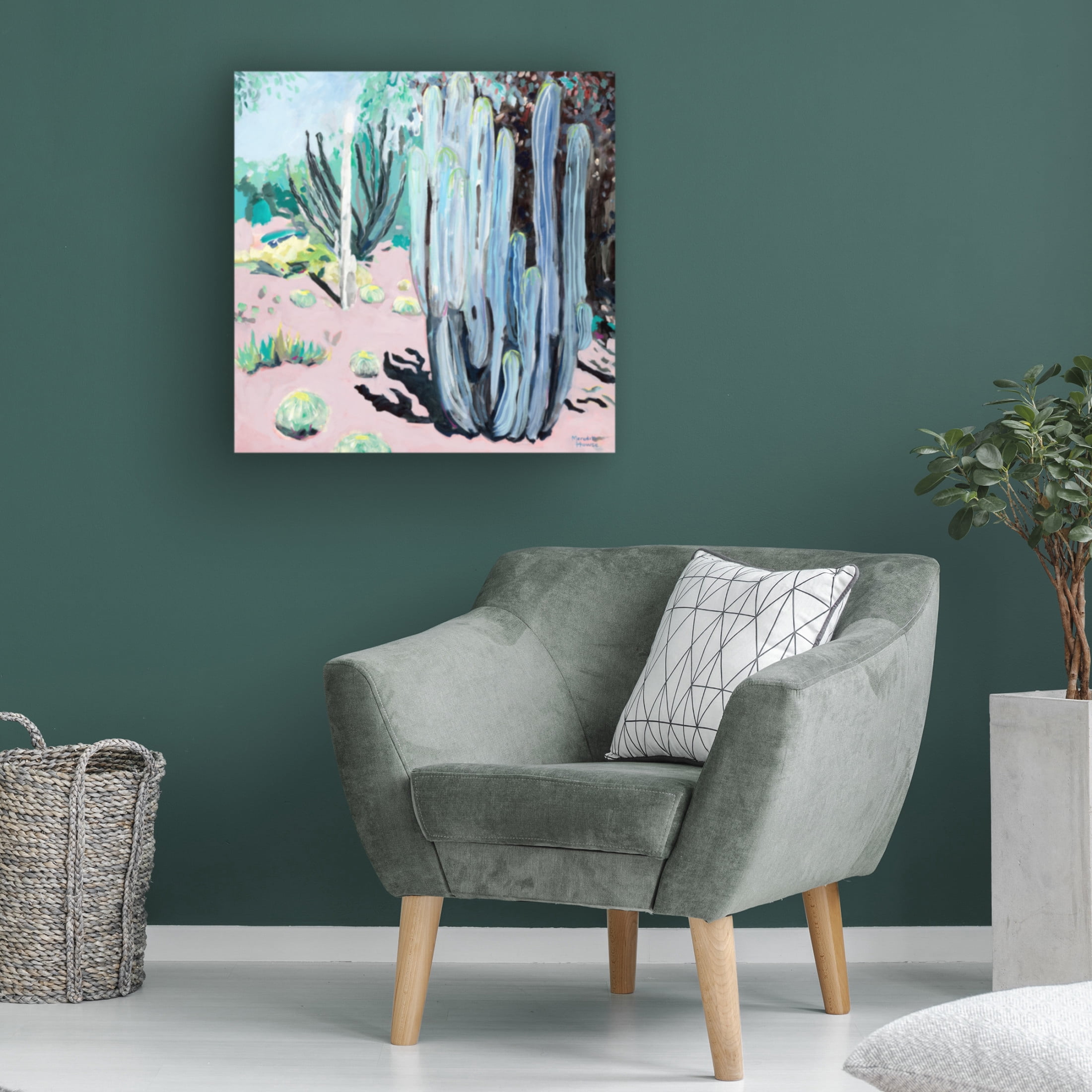 Canvas Wall Art - Meredith Howse 'Succulent Society' Wall Art for Living Room, Bedroom, or Office Décor by Trademark Fine Art - 24 x 24 Inches