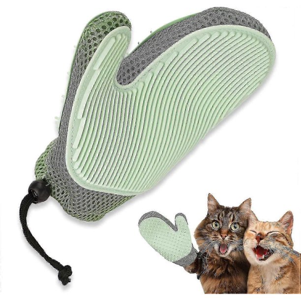Guantes para el cuidado de mascotas: cepillo de doble cara para una muda suave y una eliminación eficaz del pelo.