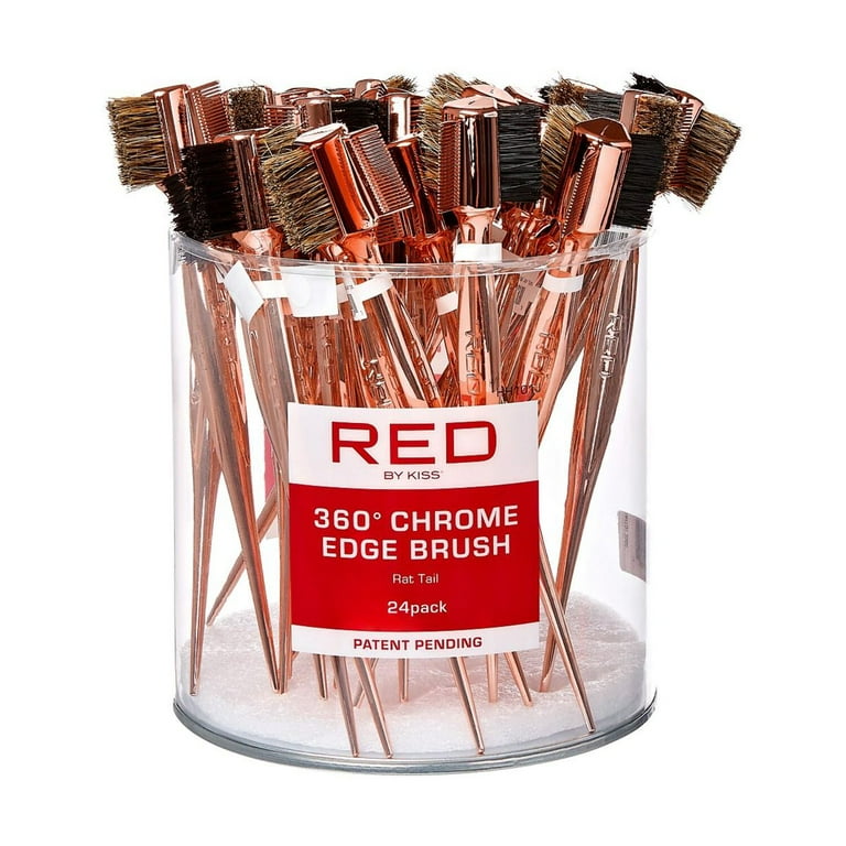 KISS - RED 360 EDGE BRUSH WITH RATTAIL - Walmart.com