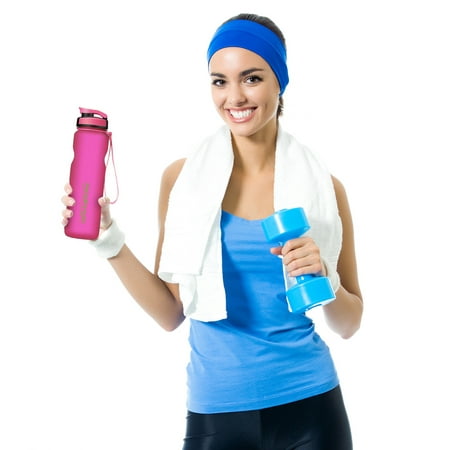 Water Drink Bottle 36oz Water Bottle – BPA Free – Best Sports Bottle Water Bottle Leak Proof Plastic Water Bottle, Kids Drinks bottle, Yoga Bike Running Camping Office (Best Bottled Drinking Water Reviews)