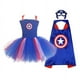 thumbnail image 3 of Vestido de tutú de verano para niñas con máscara, disfraz inspirado en superhéroes para bebés, disfraz de superhéroe para niños, vestido de maravilla para Navidad y Halloween, 3 of 5
