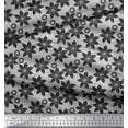 thumbnail image 3 of Soimoi Gray Cotton Voile Fabric Black Sketch Floral Printed Craft Fabric by the Yard 56 Inch Wide, 3 of 3