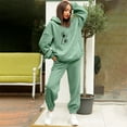 thumbnail image 2 of Gibobby Conjuntos de sudadera con bloques Traje pantalón de dos piezas con capucha y estampado floral de diente de león de girasol para mujer(Verde,XL), 2 of 4