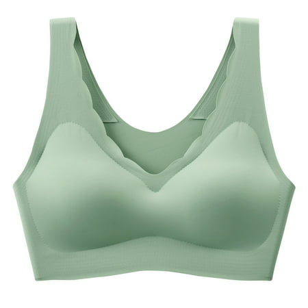 CAICJ98 Lingerie for Women High Neck Supportive Sports Bra High Impact - No Bounce Soft Moisture Wicking for Running Racerback Plus Size Green M