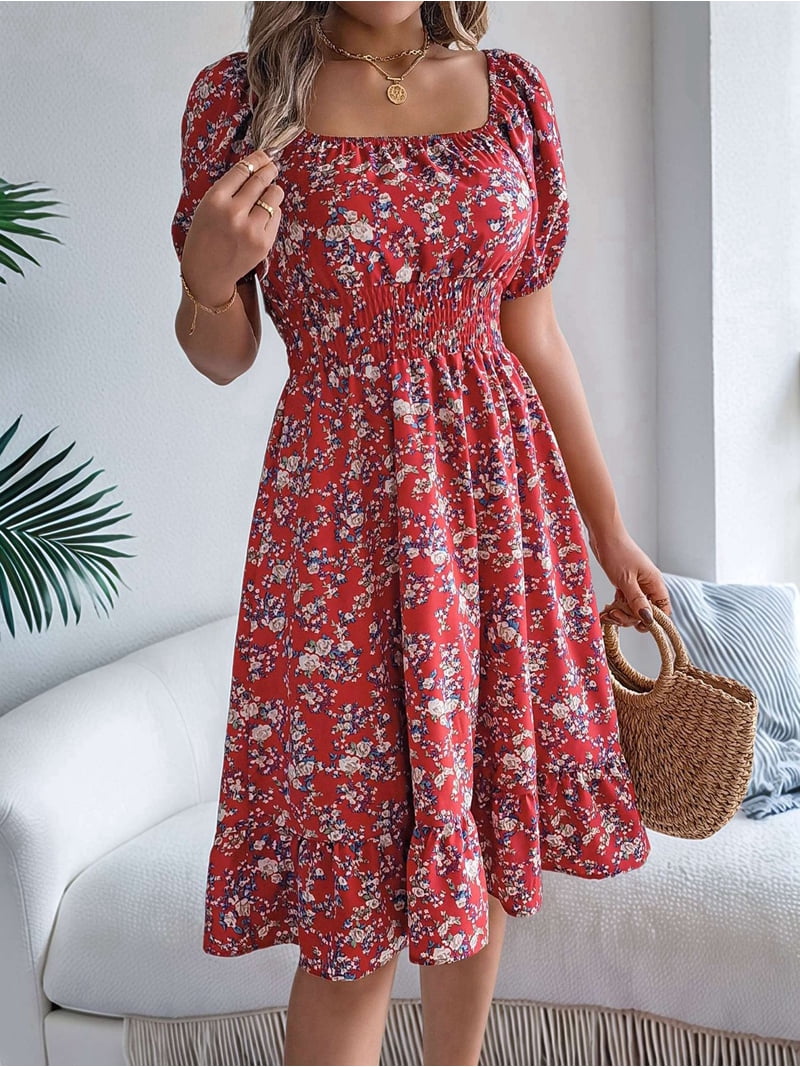 red off shoulder summer dress Dressing for Summer Heat :: Little Red off the Shoulder Dress