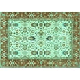 thumbnail image 1 of Ahgly Company Machine Washable Indoor Rectangle Oriental Turquoise Blue Traditional Area Rugs, 8' x 12', 1 of 4
