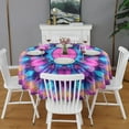 thumbnail image 2 of Colorful Tie Dye Mandala Pattern Round Tablecloth 60"x60",Wrinkle Wipeable Table Cloth for Kitchen Dining Room Picnic Patio Party, 2 of 6