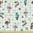 thumbnail image 2 of Bird Upholstery Fabric by the Yard, Various Exotic Birds Parrot Toucan Flamingo Star and Heart Shapes Pattern, Decorative Fabric for DIY and Home Accents, White and Multicolor by Ambesonne, 2 of 5