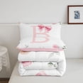 thumbnail image 5 of Manfei Pretty Initial B Print Queen Comforter Set,Lovely Bownot Comforter Sets Queen,Pink,Pink Reversible,3-Piece,1 Comforter and 2 Pillowcases, 5 of 7