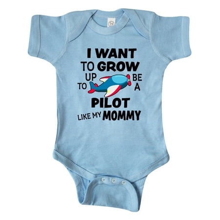 

Inktastic I Want To Grow up To Be a Pilot Like My Mommy Gift Baby Boy or Baby Girl Bodysuit