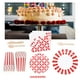 thumbnail image 4 of Juego de vajilla desechable de 97 piezas para fiestas con temática de rayas para suministros de fiesta de cumpleaños rojo, 4 of 9