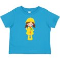 thumbnail image 3 of Inktastic Girl With Brown Hair, Yellow Raincoat, Frog Girls Baby T-Shirt, 3 of 5
